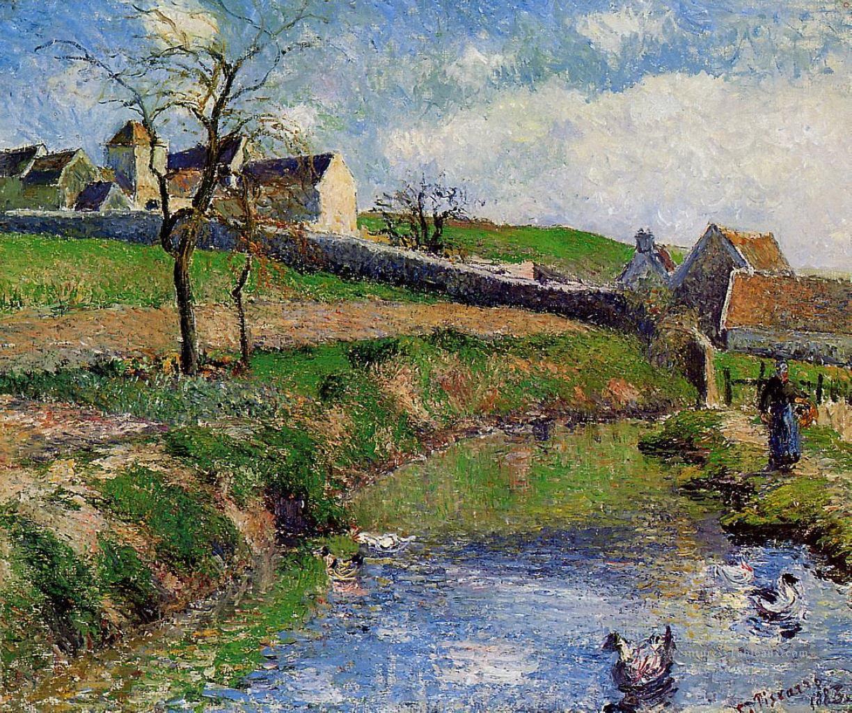 Vue d’une ferme à osny 1883 Camille Pissarro Peintures à l'huile